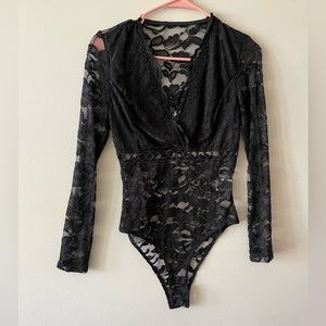 NWOT black lace bodysuit
